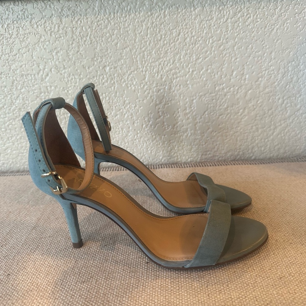 Arezzo Sage Green Isabelli Ankle Strap Heels